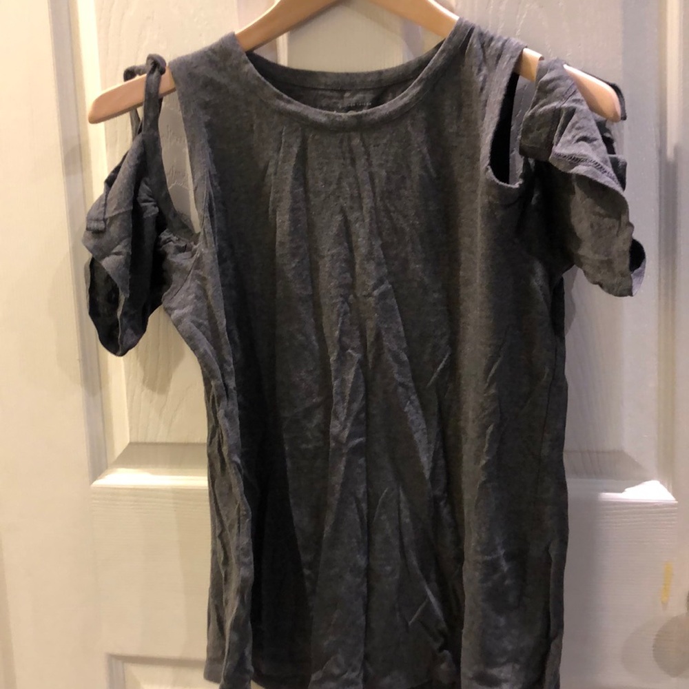 Gray off the shoulder shirt